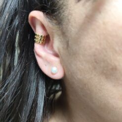 Clip corrector de oreja círculos en línea, colores ORO / PLATA – disimula las orejas sin cirugía