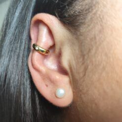 Clip corrector de oreja cristal central, color ORO – disimula las orejas sin cirugía